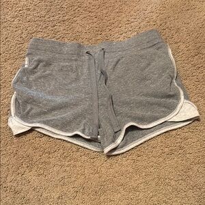 Gray and White Women's Active Shorts